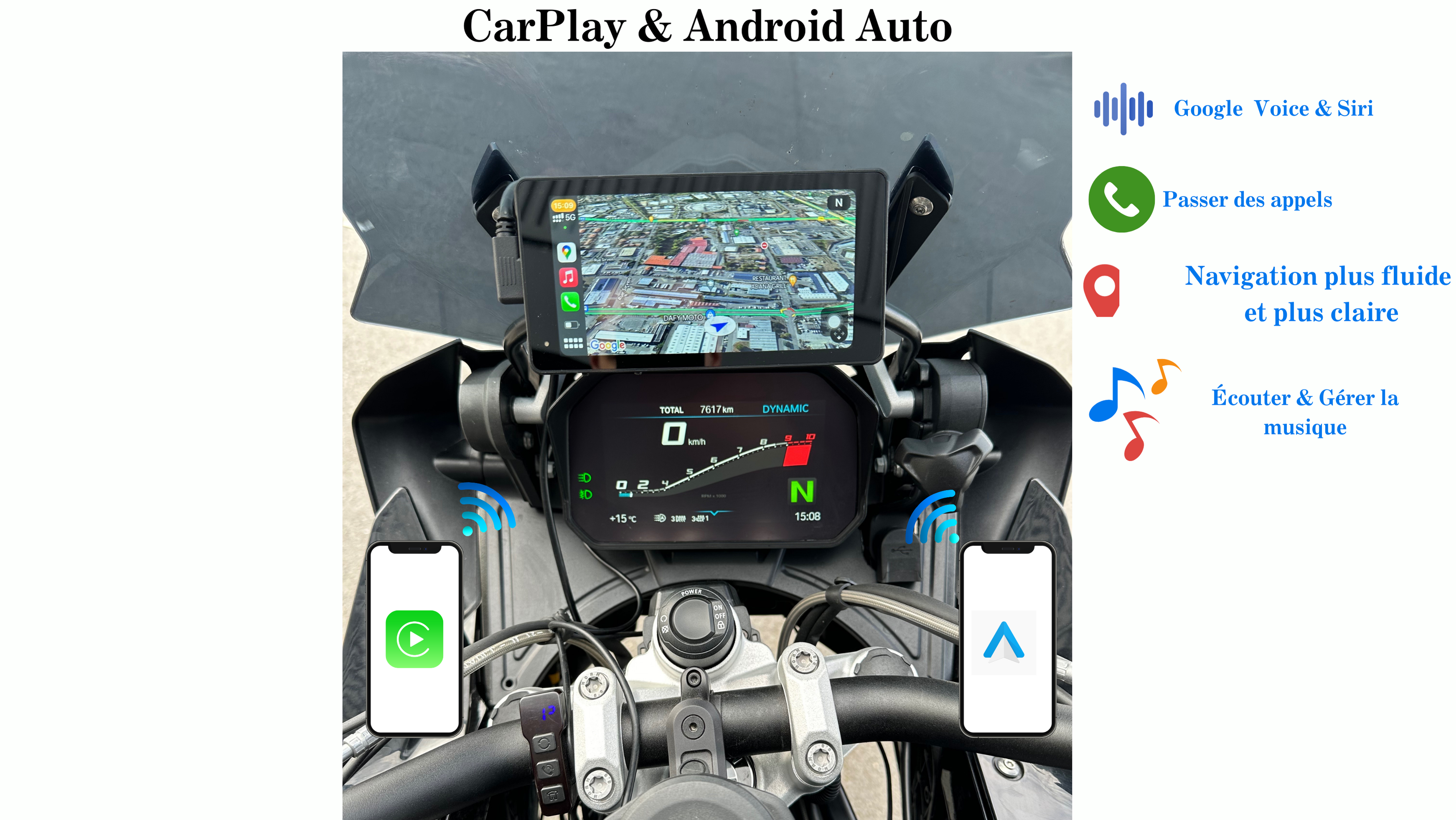 CarPlay Moto WTK and Dashcam Front & Rear
