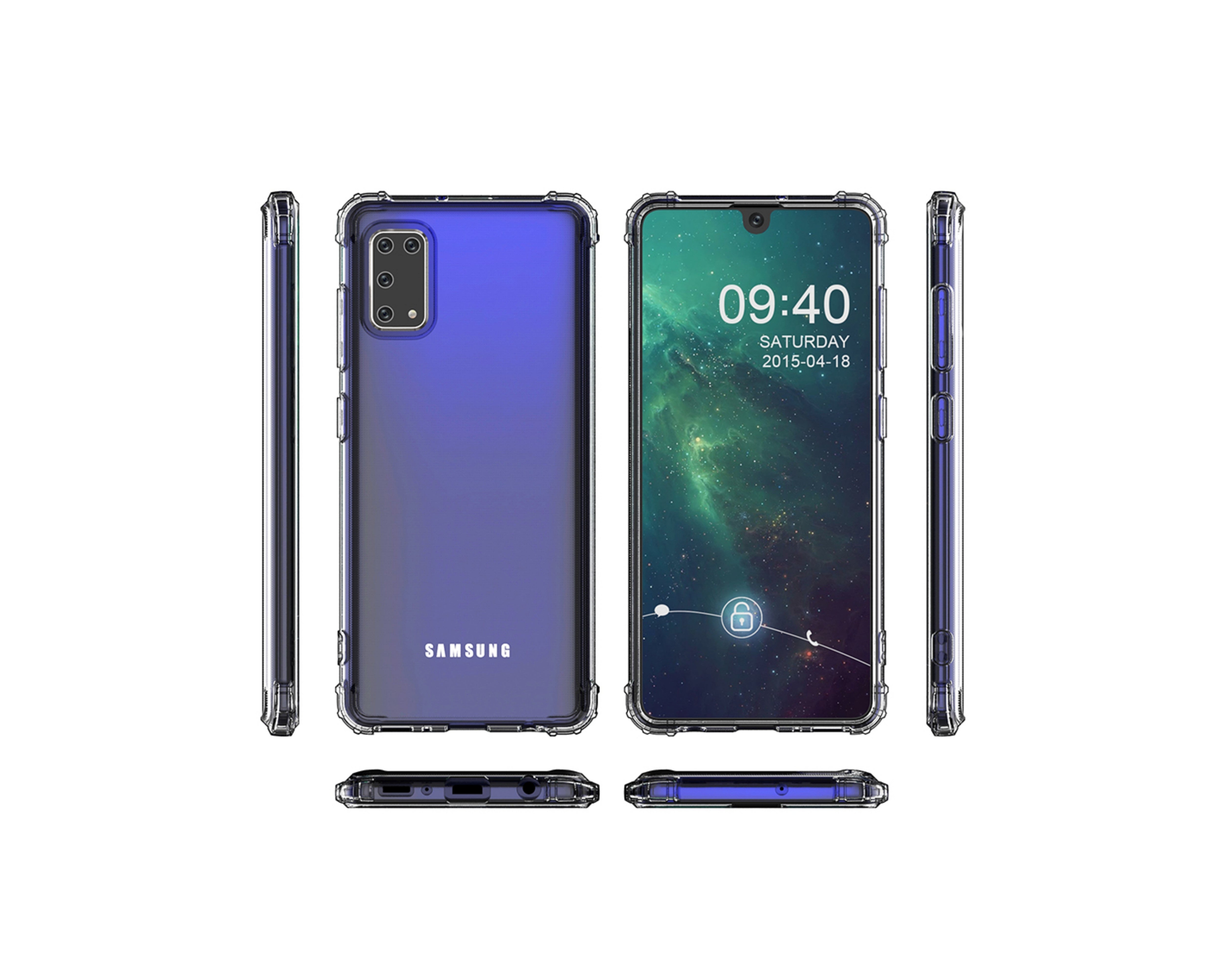 Transparent TPU case reinforced corners Samsung