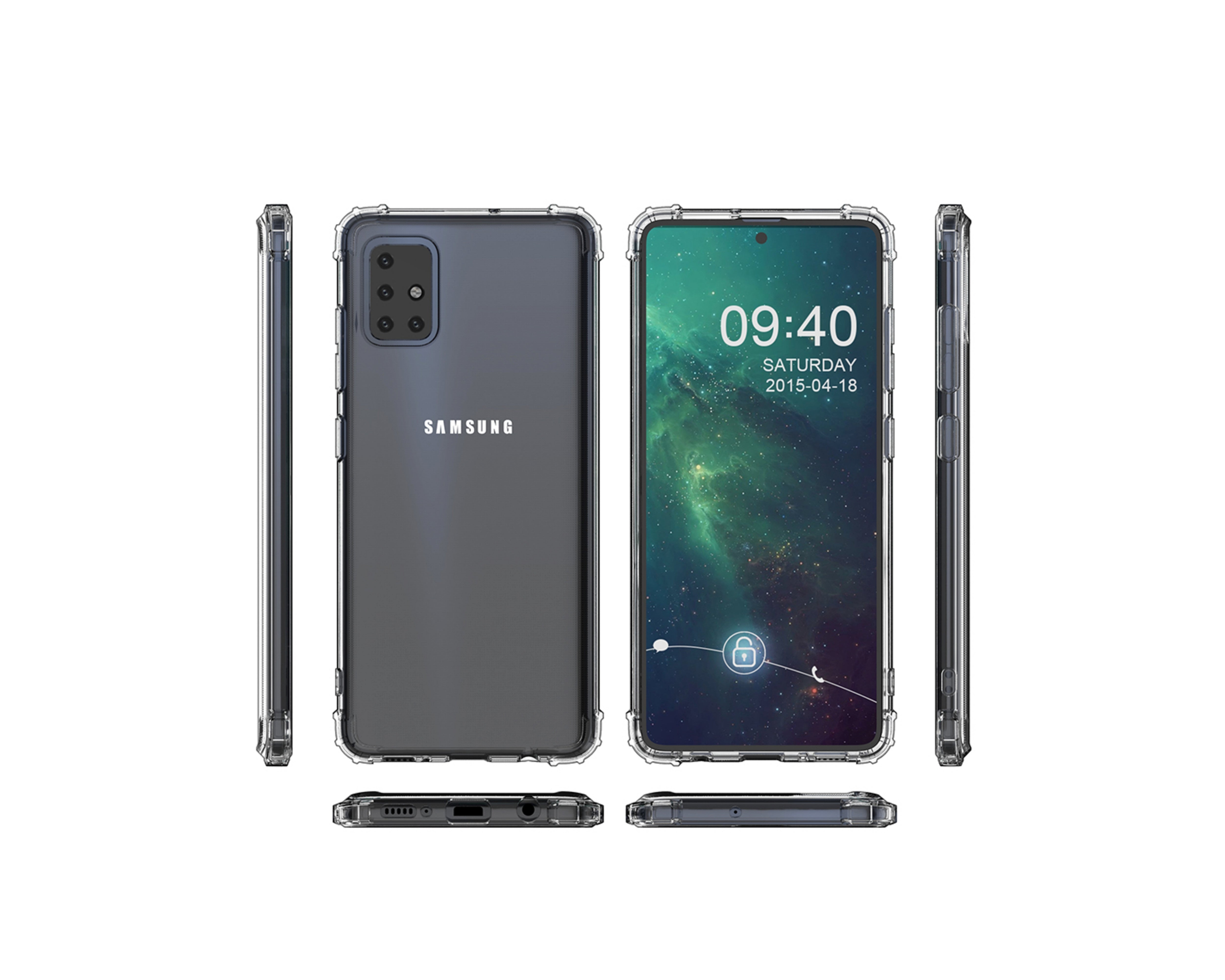 Transparent TPU case reinforced corners Samsung