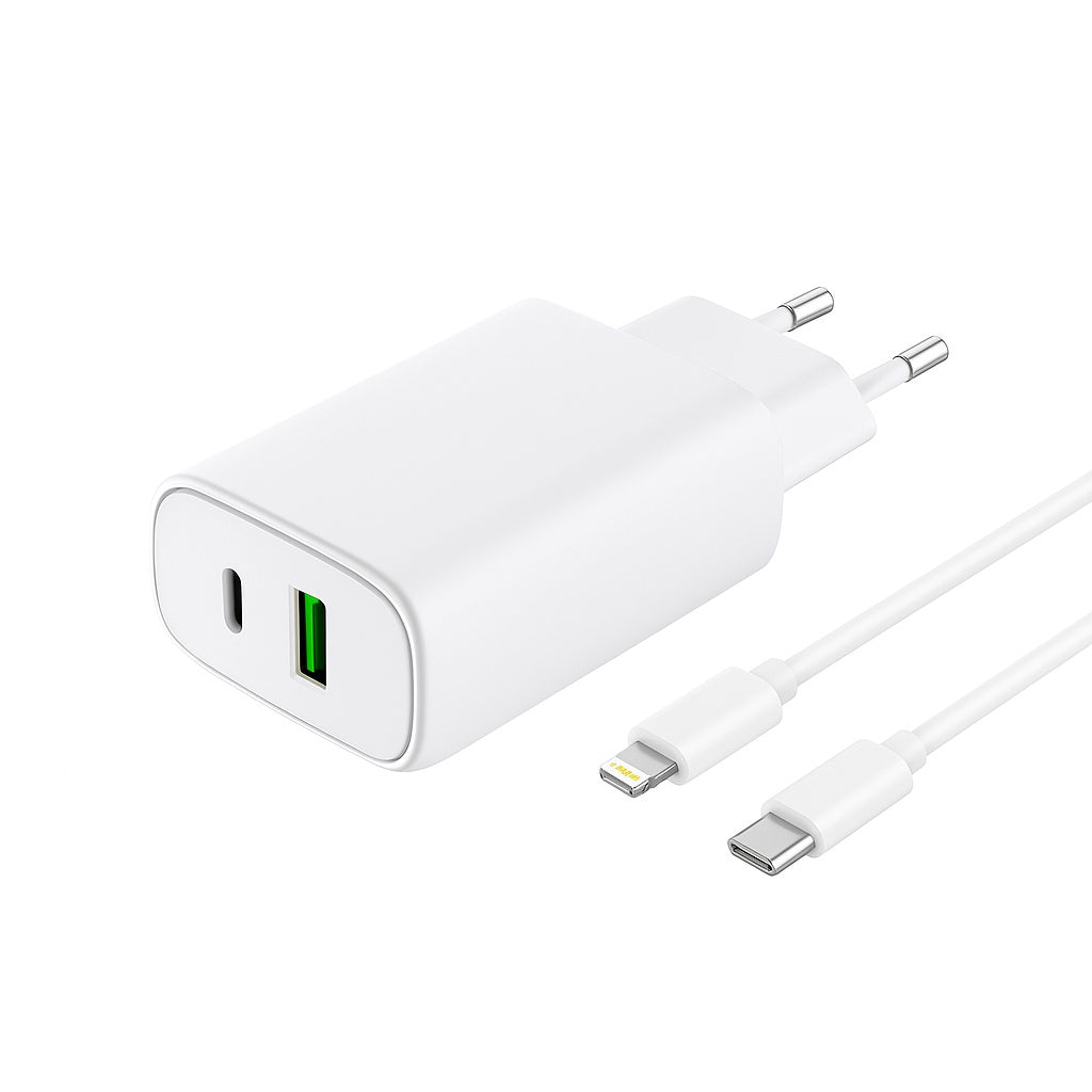 20-W-Power-Delivery-USB-C-Schnellladegerät mit 2-m-Kabel für Apple-Geräte 