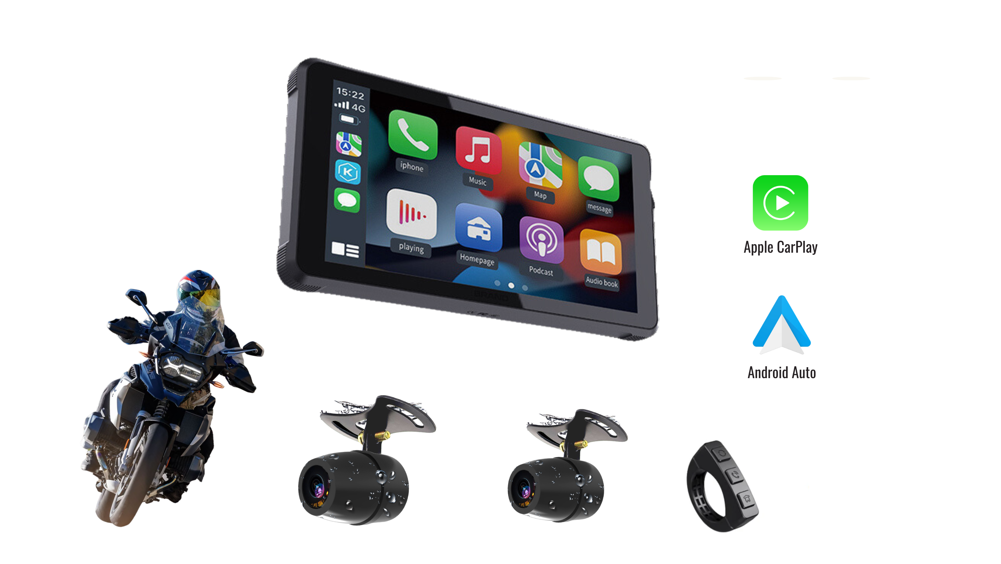 CarPlay Moto WTK y Dashcam delantero y trasero